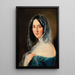 Portrait einer Dame mit einem weißen Spitzenhimmel - Mihael Stroj — gerahmtes Bild an der Wand