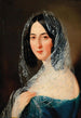 Portrait einer Dame mit einem weißen Spitzenhimmel - Mihael Stroj — Ansicht des Kunstwerks