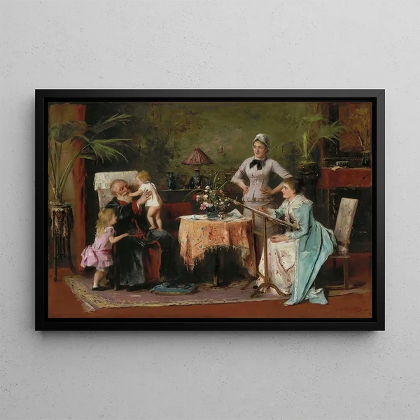 Mihly Munkcsy - Grandfathers Name Day Nagyap nvnapja.webp