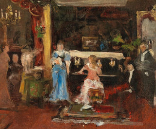 Abendmusik in einem privaten Salon - Mihály Munkácsy — Ansicht des Kunstwerks