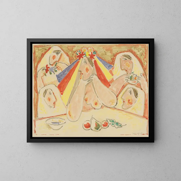 Die Braut unter den Brautjungfern - Mikuláš Galanda — gerahmtes Bild an der Wand