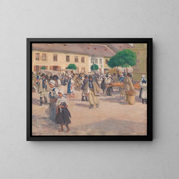 Markt von Myjava - Miloš Jiránek — gerahmtes Bild an der Wand