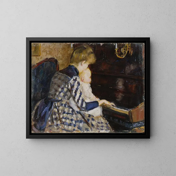 Am Klavier - Mina Carlson-Bredberg — gerahmtes Bild an der Wand
