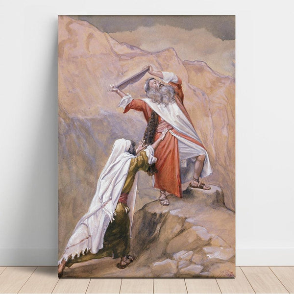 Moïse détruisant les tablettes des dix commandements - James Tissot | Reproduction Tableau Décoration murale affiche copie