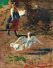 Die Mädchen mit Gänsen - Mosè Bianchi — Ansicht des Kunstwerks