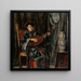 Musikerin mit Mandoline und Lautenspieler - Antonio Mancini — gerahmtes Bild an der Wand