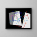 Barres et lignes ondulées - Myriam Thyes — gerahmtes Bild an der Wand
