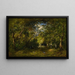 Allée en forêt bûcheronne courbée sous le poids de son fagot traces d'eau - Narcisse Virgile Diaz de la Peña — gerahmtes Bild an der Wand