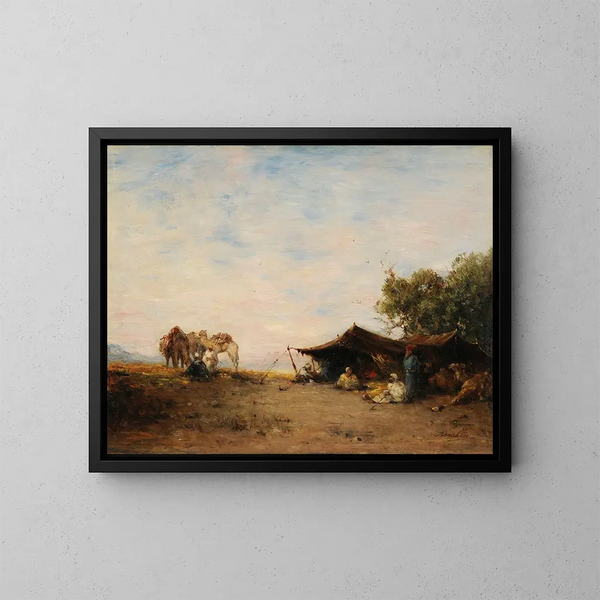 Ein Gourbi - Narcisse Berchère — gerahmtes Bild an der Wand