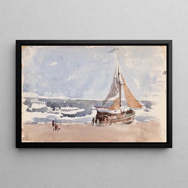 Nathaniel Hone the Younger - A Dutch Fishing Boat on the Shore.webp