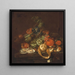 Naturmorte mit Zitronen, Austern, Trauben und Schmetterlingen auf einem Entablement - Cornelis de Heem — gerahmtes Bild an der Wand