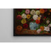Reproduktion des Gemäldes Naturstillleben mit Dahlien, Zinnien, Stockrosen und Pflaumen - Eugène Delacroix