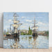 Reproduktion des Gemäldes Navires à cheval sur la Seine à Rouen de Claude Monet