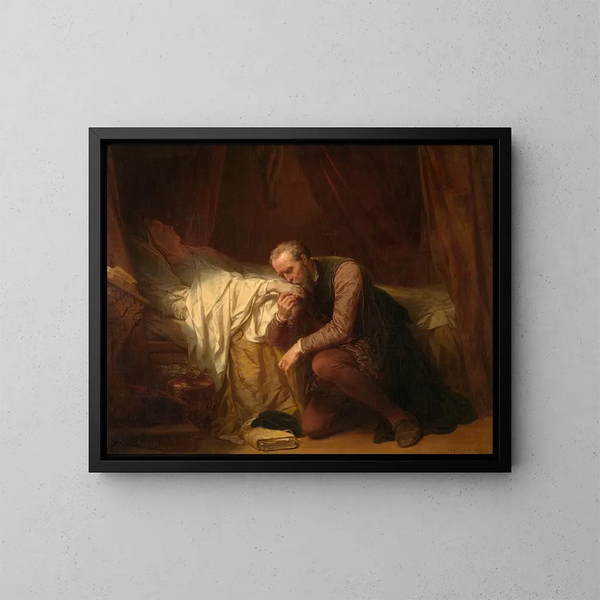 L'artiste Michelangelo am Bett von Vittoria Colonna - Nicaise De Keyser — gerahmtes Bild an der Wand