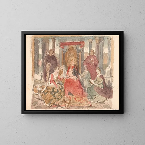 Der mystische Hochzeit der heiligen Katharina - Nicaise De Keyser — gerahmtes Bild an der Wand