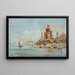 Caprice mit Festung in Ruinen am Lagunenufer - Niccolò Guardi — gerahmtes Bild an der Wand