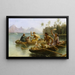 Kurs auf dem Markt in Tahiti - Nicholas Chevalier — gerahmtes Bild an der Wand