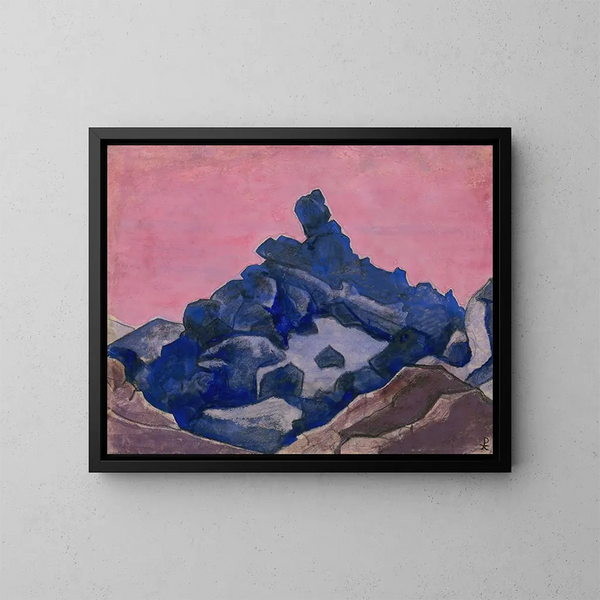 Cliff bleu - Nicholas Roerich — gerahmtes Bild an der Wand