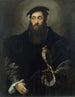 Portrait eines Gentlemans mit einem Falken - Niccolò dell'Abate — Ansicht des Kunstwerks