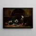 Stillleben mit Flaschen und Austern - Nicola van Houbraken — gerahmtes Bild an der Wand
