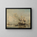 Die Kriegsschiff-Fregatte Rotterdam an der Maas bei Rotterdam - Nicolaas Baur — gerahmtes Bild an der Wand