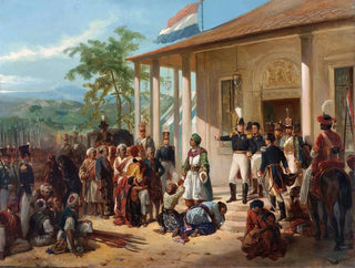 Nicolaas Pieneman - The Arrest of Diepo Negoro by LieutenantGeneral Baron De Kock.webp