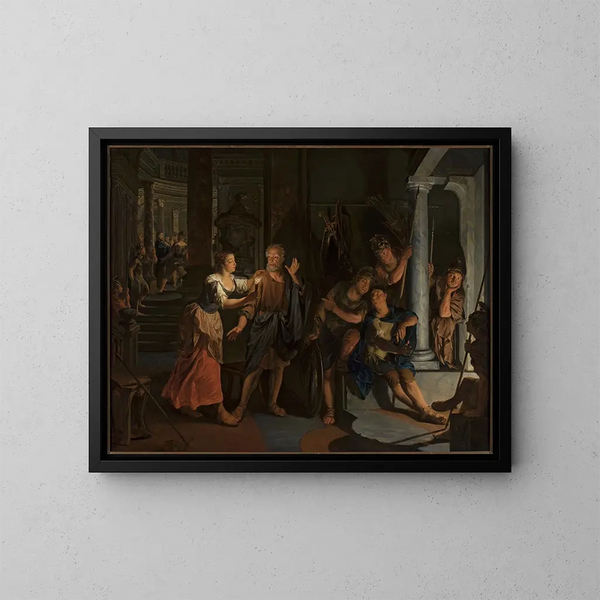 Der Verrat des heiligen Petrus - Nicolaas Verkolje — gerahmtes Bild an der Wand