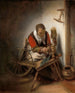 De spinster - Nicolaes Maes — Ansicht des Kunstwerks