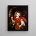 Portrait eines Jungen mit Bogen und Hund Amor - Nicolaes Maes — gerahmtes Bild an der Wand