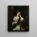 Portrait einer Dame, die neben einem Brunnen sitzt - Nicolaes Maes — gerahmtes Bild an der Wand