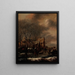 Ein Winterlandschaft mit Figuren auf dem Eis - Nicolaes Molenaer — gerahmtes Bild an der Wand