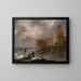 Winterlandschaft mit Schlittschuhläufern - Nicolaes Molenaer — gerahmtes Bild an der Wand