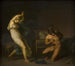 Fotis sieht, wie sein Geliebter Lucius in einen Esel verwandelt wird, Motiv aus dem L'Âne d'or - Nicolai Abildgaard — Ansicht des Kunstwerks