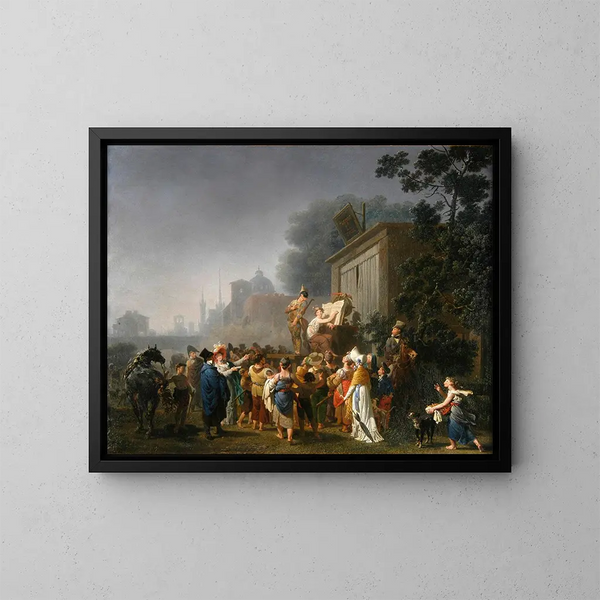 Komödianten unterwegs - Nicolas-Antoine Taunay — gerahmtes Bild an der Wand