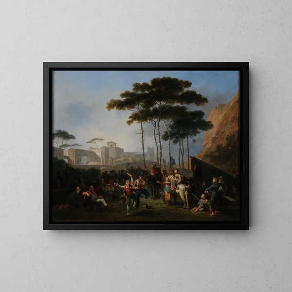 Dorfdanses - Nicolas-Antoine Taunay — gerahmtes Bild an der Wand