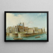 Le Cloître Notre-Dame vu de l'île Saint-Louis, quai d'Orléans - Nicolas Jean-Baptiste Raguenet — gerahmtes Bild an der Wand