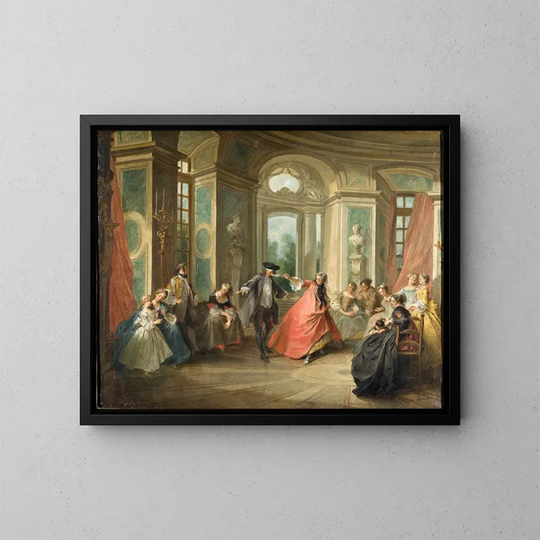 Das Spiel des Halstuchs - Nicolas Lancret — gerahmtes Bild an der Wand
