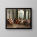 Konzert im ovalen Salon des Château de Pierre Crozat in Montmorency - Nicolas Lancret — gerahmtes Bild an der Wand