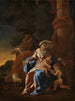 Die Heilige Familie mit dem Kind Jean - Nicolas Poussin — Ansicht des Kunstwerks