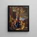 Die Heilige Familie mit Johannes dem Täufer - Nicolas Poussin — gerahmtes Bild an der Wand