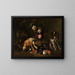 Naturstillleben mit Wild, Blumen, Früchten und einem Spaniel - Nicolas de Largillière — gerahmtes Bild an der Wand