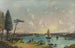 L'East River vue vers le sud-ouest Blackwells Island au premier plan le chantier naval à l'extrême gauche et vue du bas de New York depuis Jersey City - Nicolino Calyo — Ansicht des Kunstwerks