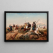Nordafrikanische Szene mit arabischen Reitern - Niels Simonsen — gerahmtes Bild an der Wand