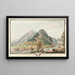 Ansicht des Schlosses und der Brücke von Wimmis auf der Südseite - Niklaus Sprüngli — gerahmtes Bild an der Wand