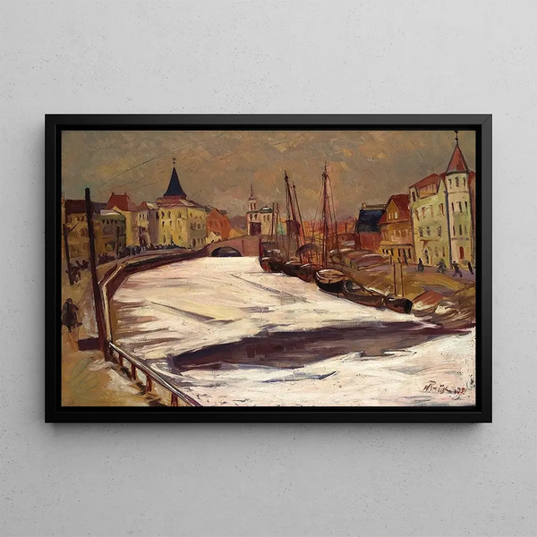 Winter in Tartu, Emajõgi - Nikolai Triik — gerahmtes Bild an der Wand