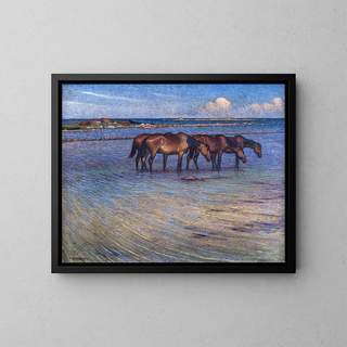 Nils Kreuger - Horses Cooling Themselves in Water.webp