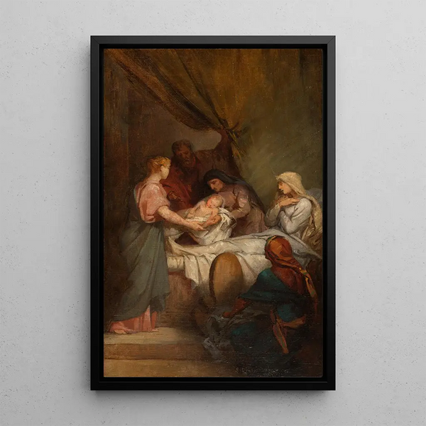 Die Geburt der Jungfrau - Nélie Jacquemart — gerahmtes Bild an der Wand