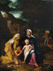 Die Heilige Familie mit der heiligen Elisabeth und dem Kind Johannes der Täufer - Noël Nicolas Coypel — Ansicht des Kunstwerks