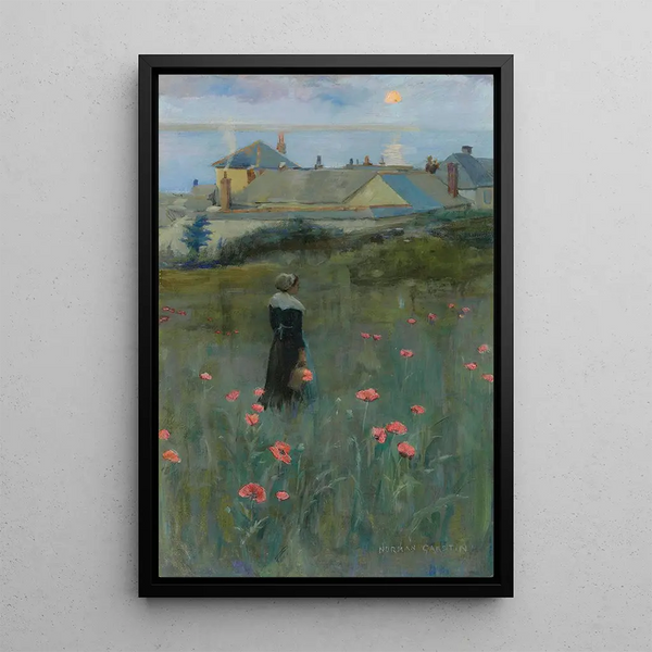 Mohnblumen - Norman Garstin — gerahmtes Bild an der Wand