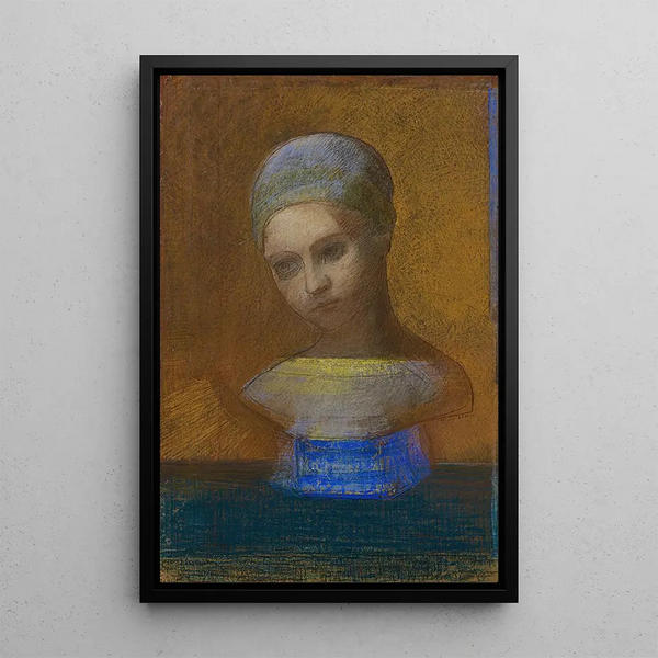 Kinderkopf - Odilon Redon — gerahmtes Bild an der Wand